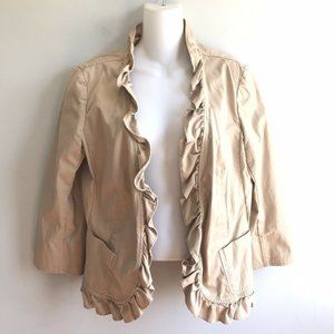 Talbots Beige Ruffle Edge Blazer
